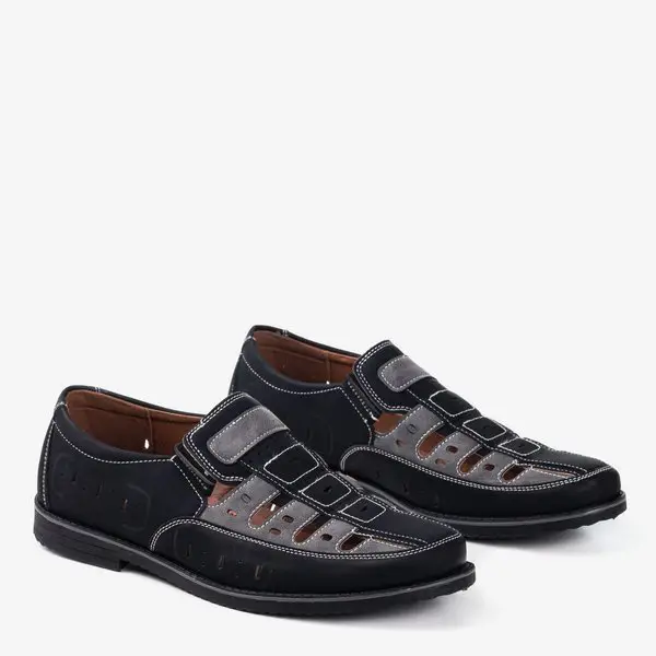 Černé a šedé pánské boty Lenni - Obuv 1