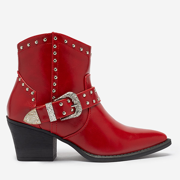 VÝSTUP Kovbojské boty na sloupku s tryskami v červené barvě Hally- Footwear
