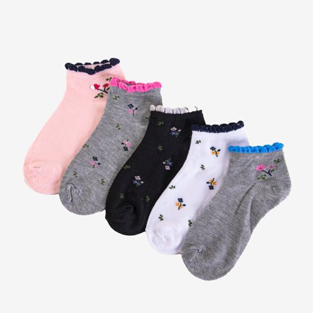5 barevných dívčích ponožek / balení - ponožky