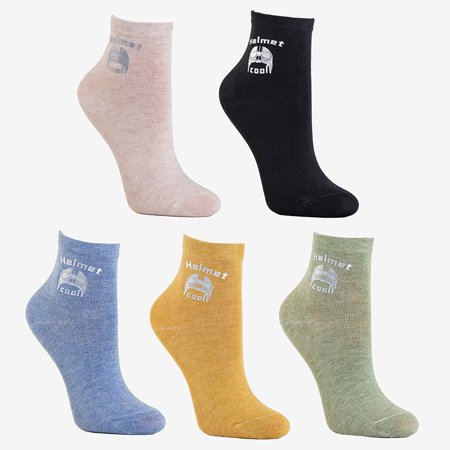 5 barevných kotníkových ponožek / balení - ponožky