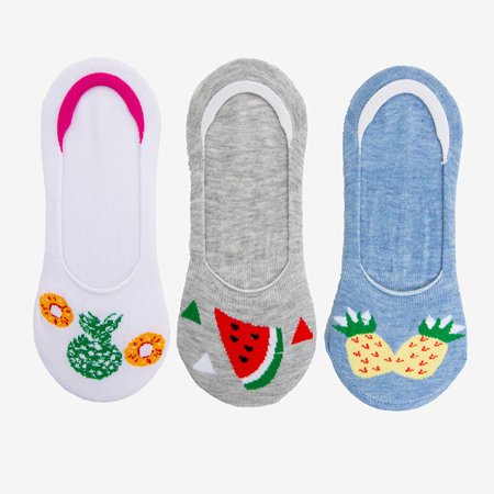 Barevné dámské ponožky 3 / balení - ponožky