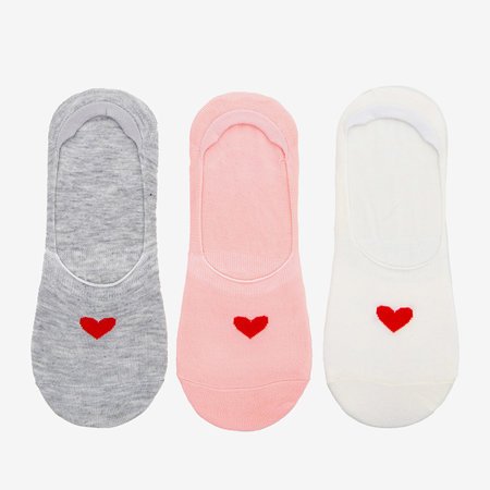 Barevné dámské ponožky se srdcem 3 / balení - ponožky