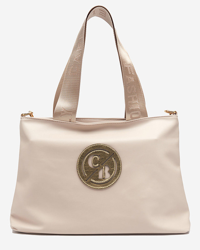 Béžová módní a pohodlná taška shopper bag - Příslušenství