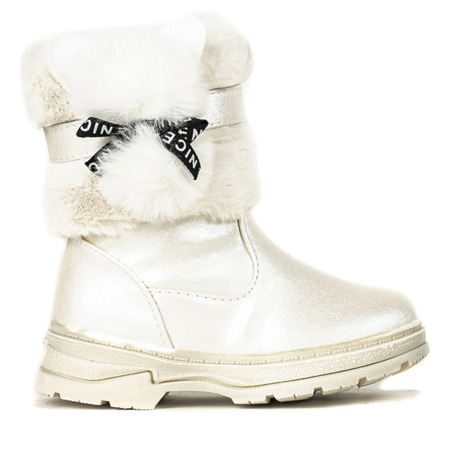 Béžové dívčí sněhové boty Bear - Obuv