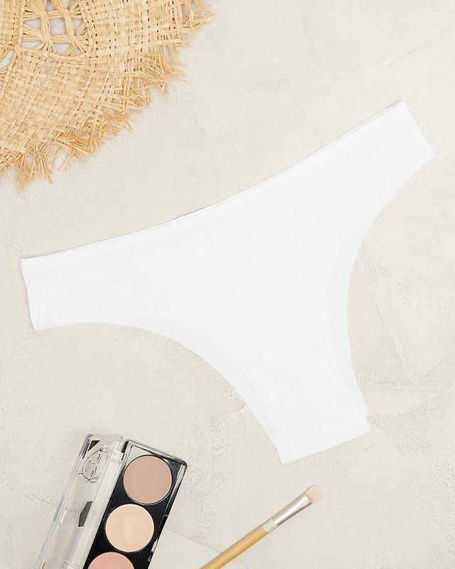 Bílé dámské hladké podprsenkové kalhotky - Spodní prádlo