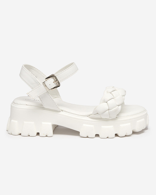 Bílé dámské sandály se silnější podrážkou Arief- Footwear