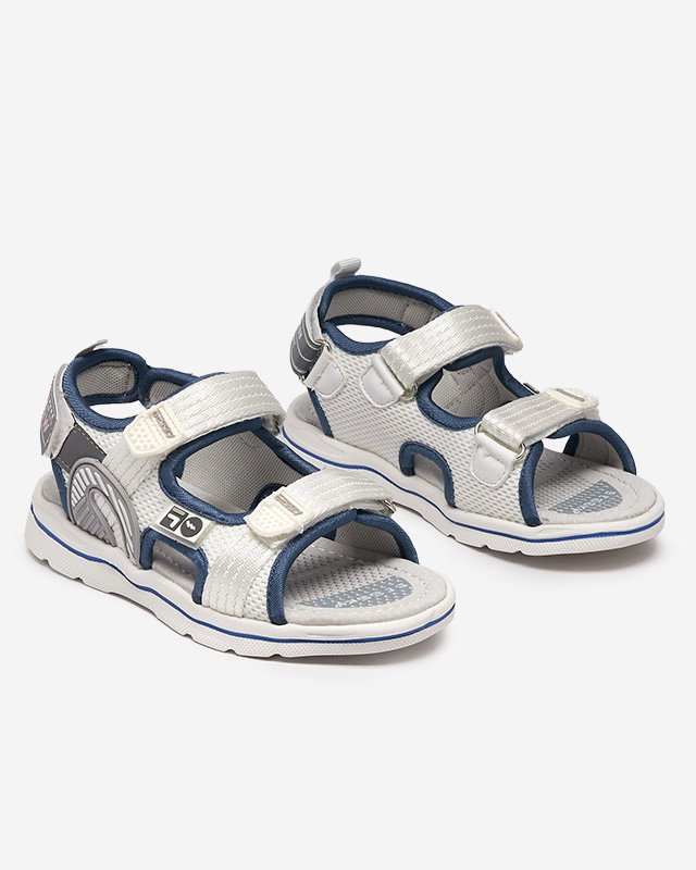 Bílé dětské sandály s nášivkami Kiteks - Obuv