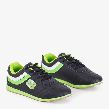 Černá sportovní obuv se zelenými vložkami Idena - Obuv
