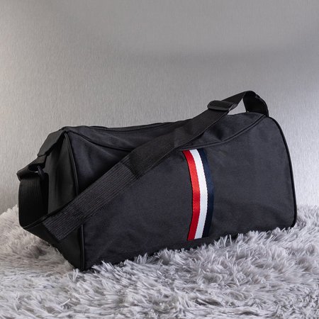Černá unisex sportovní taška s pruhem - Kabelky