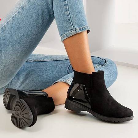 Černé boty na podpatku Kodri - Obuv