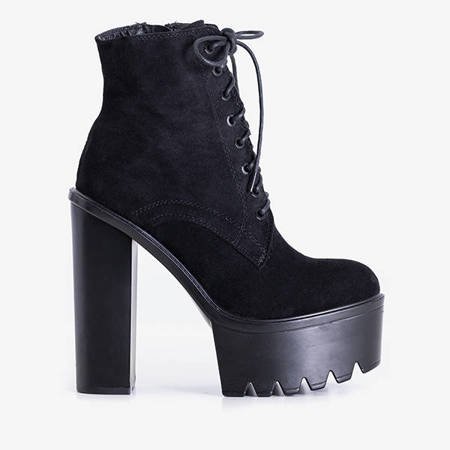 Černé dámské boty na sloupku Larietta - obuv