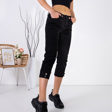 Černé dámské kalhoty 3/4 délky PLUS SIZE - Oblečení