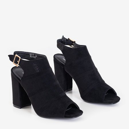 Černé dámské sandály na vysokém podpatku od Mosane - boty
