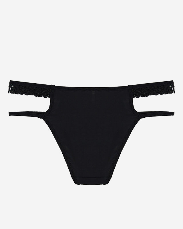 Černé krajkové dámské kalhotky brazilského typu s krajkou - Spodní prádlo