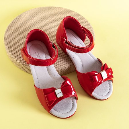 Červené dětské sandály s mašlí Medo - Boty