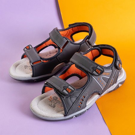 Chlapecké šedé sandály se suchým zipem - boty