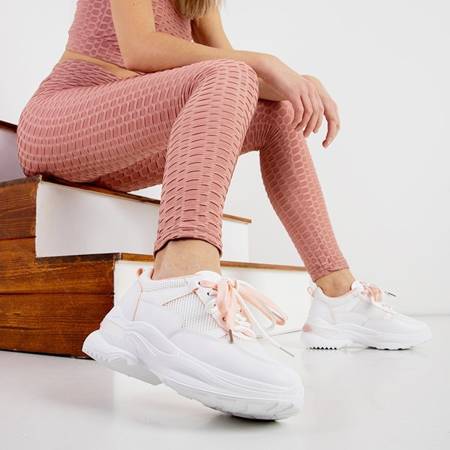 Dámská bílá sportovní obuv s růžovými vložkami Adira - Obuv