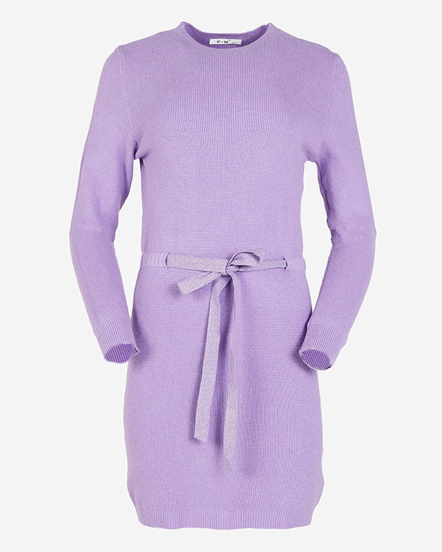 Dámská fialová svetrová tunika se stojáčkem - Oblečení