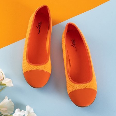 Dámské baleríny z oranžové tkaniny Manolita - obuv