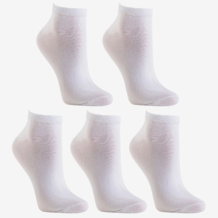 Dámské bílé kotníkové ponožky 5 / balení - Ponožky