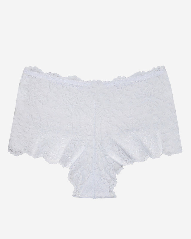 Dámské bílé krajkové boxerky - Spodní prádlo