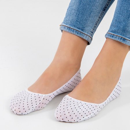 Dámské bílé puntíky - Ponožky