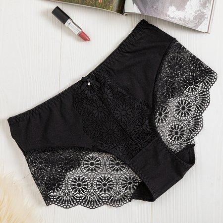 Dámské černé krajkové kalhotky PLUS SIZE - Spodní prádlo