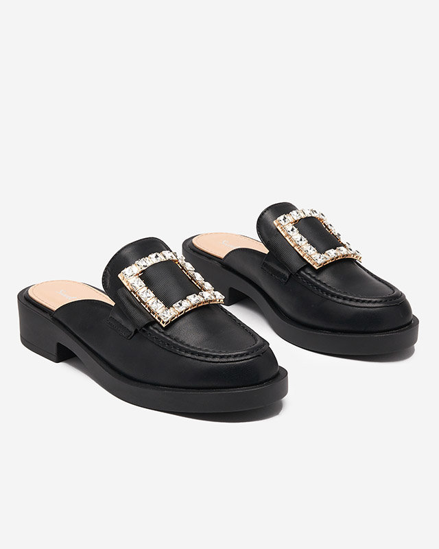 Dámské černé pantofle a'la loafers Delaqi - Boty