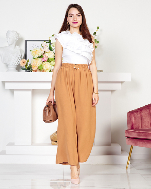 Dámské kalhoty Camel Wide Palazzo - oblečení