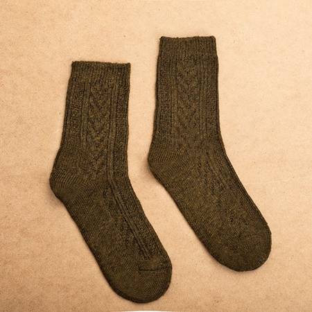 Dámské khaki vlněné ponožky - ponožky