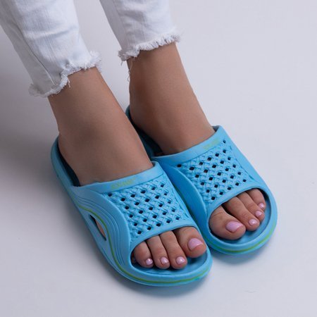 Dámské modré gumové pantofle do bazénu Sunilino - obuv
