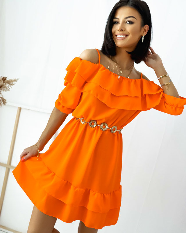 Dámské oranžové španělské šaty - Oblečení