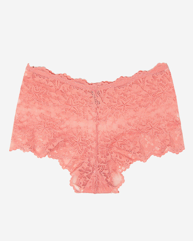 Dámské růžové krajkové boxerky - Spodní prádlo