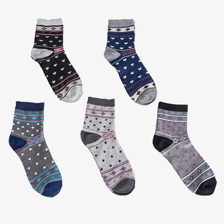 Dámské vícebarevné kotníkové ponožky 5 / balení - ponožky