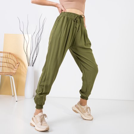 Dámské zelené haremové kalhoty - Oblečení