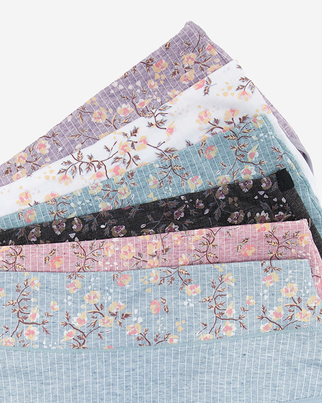 Dámský bavlněný set kalhotek s květinovým vzorem 6 / balení - Spodní prádlo