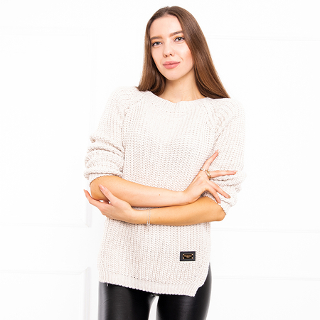 Dámský béžový svetr - Oblečení