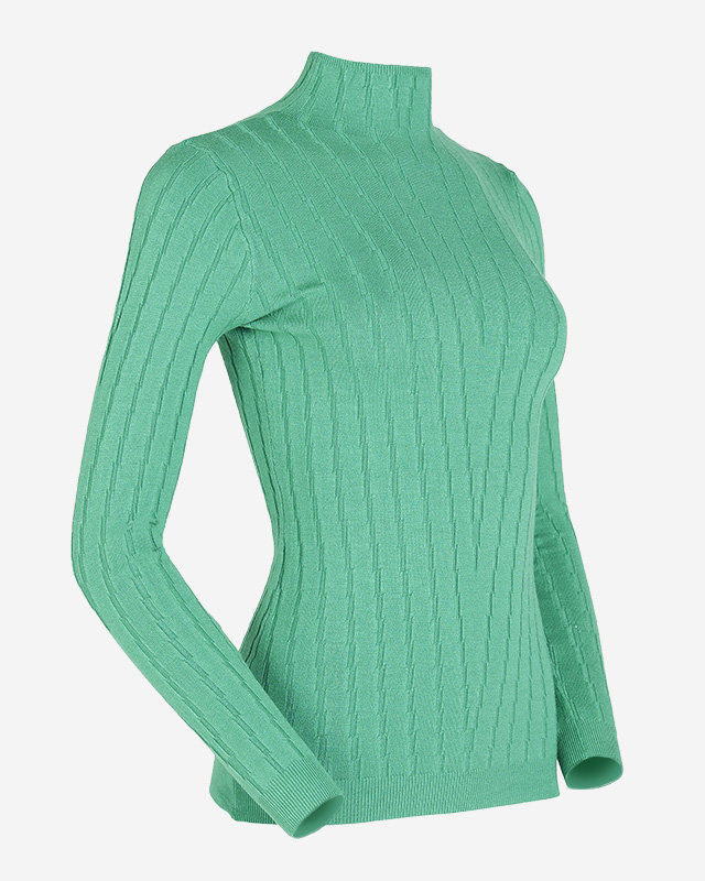 Dámský zelený svetr s rolákem - Oblečení