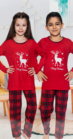 Dětské červené vánoční pyžamo - Oblečení