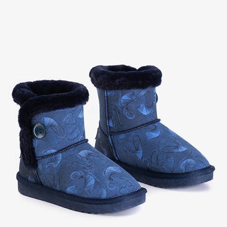 Dětské tmavě modré sněhové boty s kožešinou Xialo - obuv