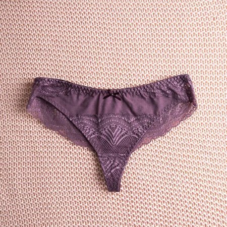 Fialové krajkové tanga - Spodní prádlo