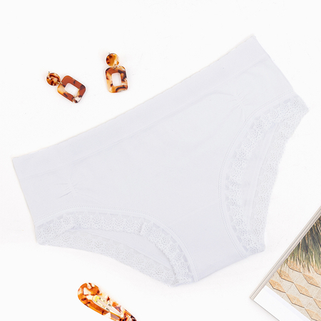 Klasické dámské bílé slipy - Spodní prádlo