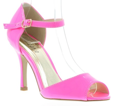 Lakované sandály v barvě Guisera neon pink - Boty