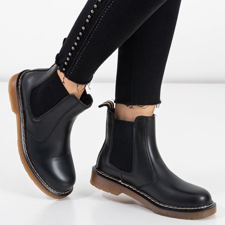 Matné černé matné dámské boty - Obuv