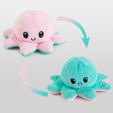 Mátová a růžová plyšová chobotnice - Hračky