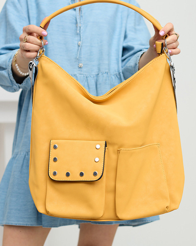 Měkká shopper taška z matné ekokůže ve žluté barvě - Příslušenství