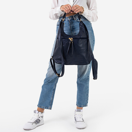 Námořnická modrá dámská kabelka - batoh z eko kůže - Doplňky