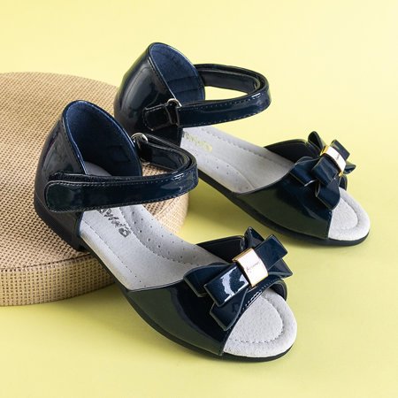 Námořnické modré dětské sandály s mašlí Medo - Obuv
