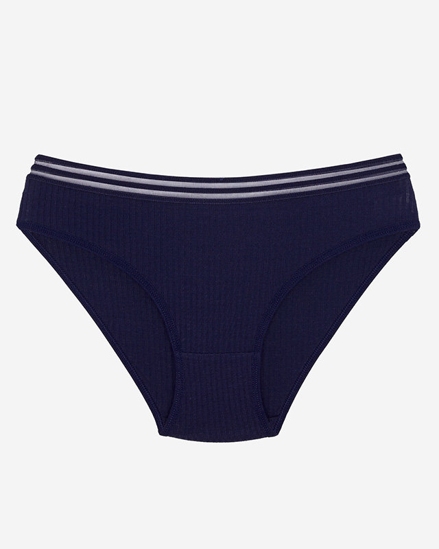Námořnicky modré bavlněné dámské kalhotky, pruhované slipy - Spodní prádlo
