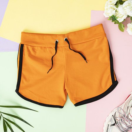 Neonově oranžové dívčí sportovní kraťasy - Oblečení